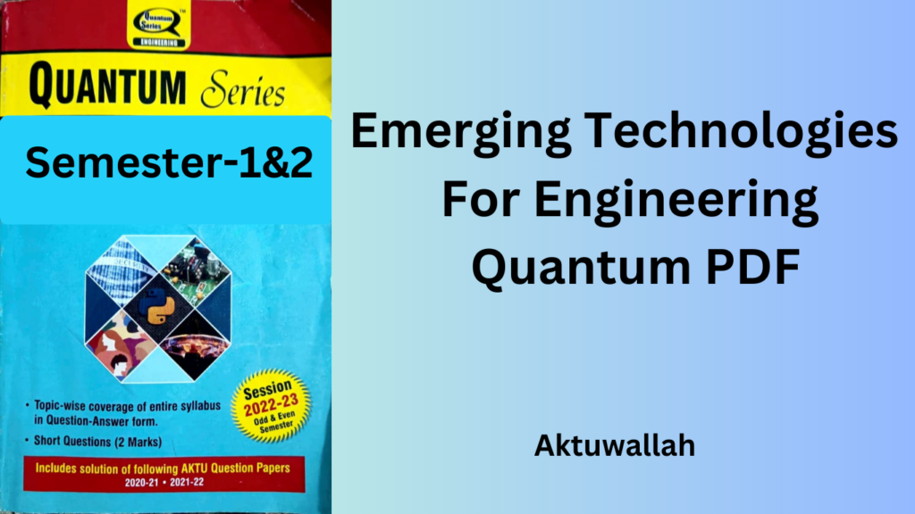 Download Emerging Technologies For Engineering Quantum